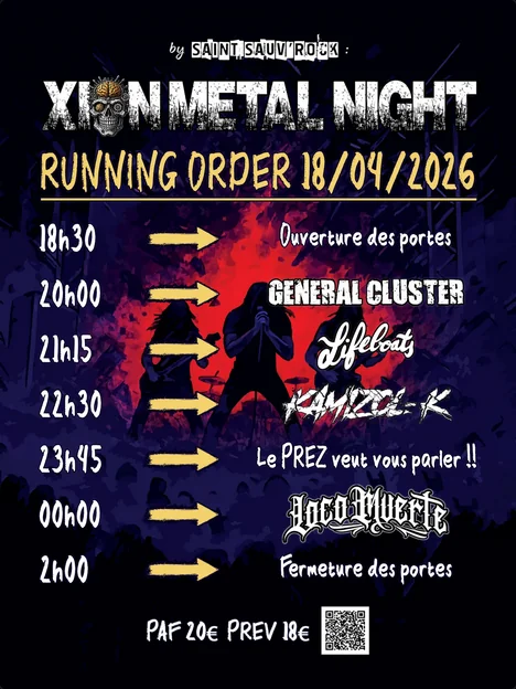 Running Order Xion Métal Night #2