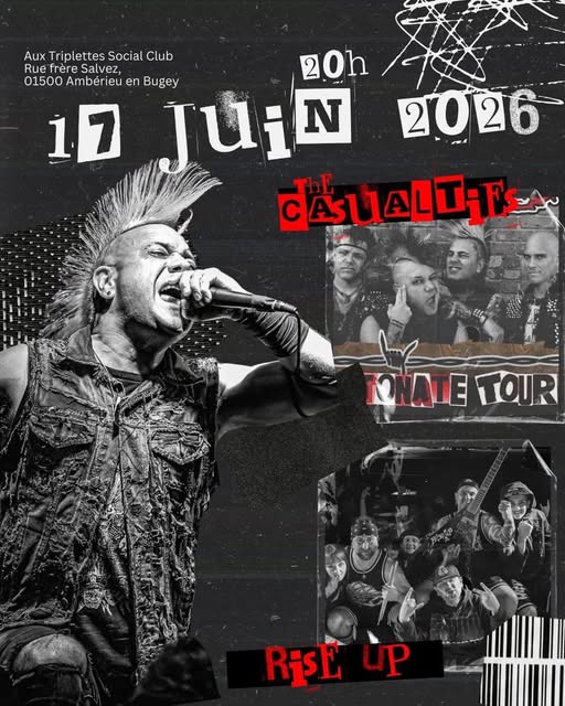 Affiche The Casualties aux triplettes social club Affiche The Casualties aux triplettes social club
